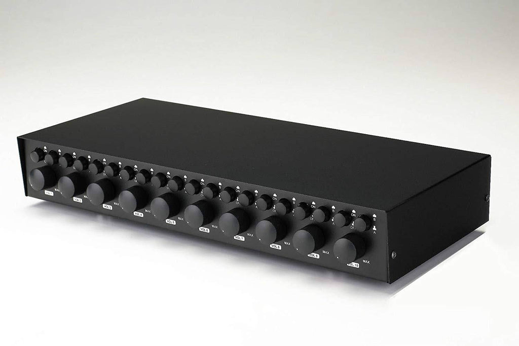10 Zone  Pair Speaker Selector Switch Switcher with Volume  Level Control SPECIALTYAV