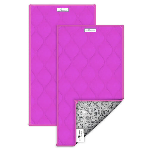 2ct Paw Inspired Guinea Pig Cage Liners | Washable Fleece Bedding or Small Animal Bed Mat for Guinea Pigs, Ferrets, Rabbits, Hamsters | Absorbent Pee Pad with Waterproof Bottom (C&C 2X1, Pink)