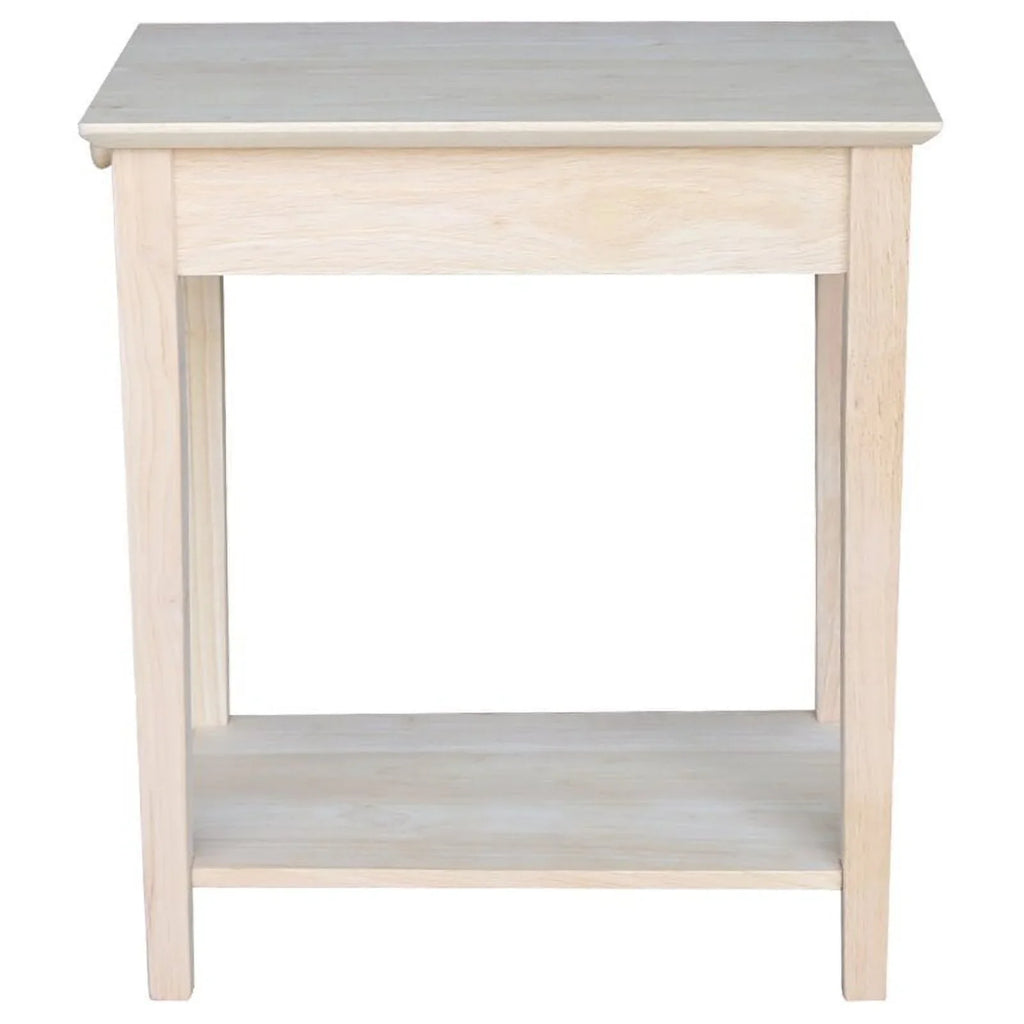 Pemberly Row 1 Drawer Transitional Wood Narrow End Table in Natural