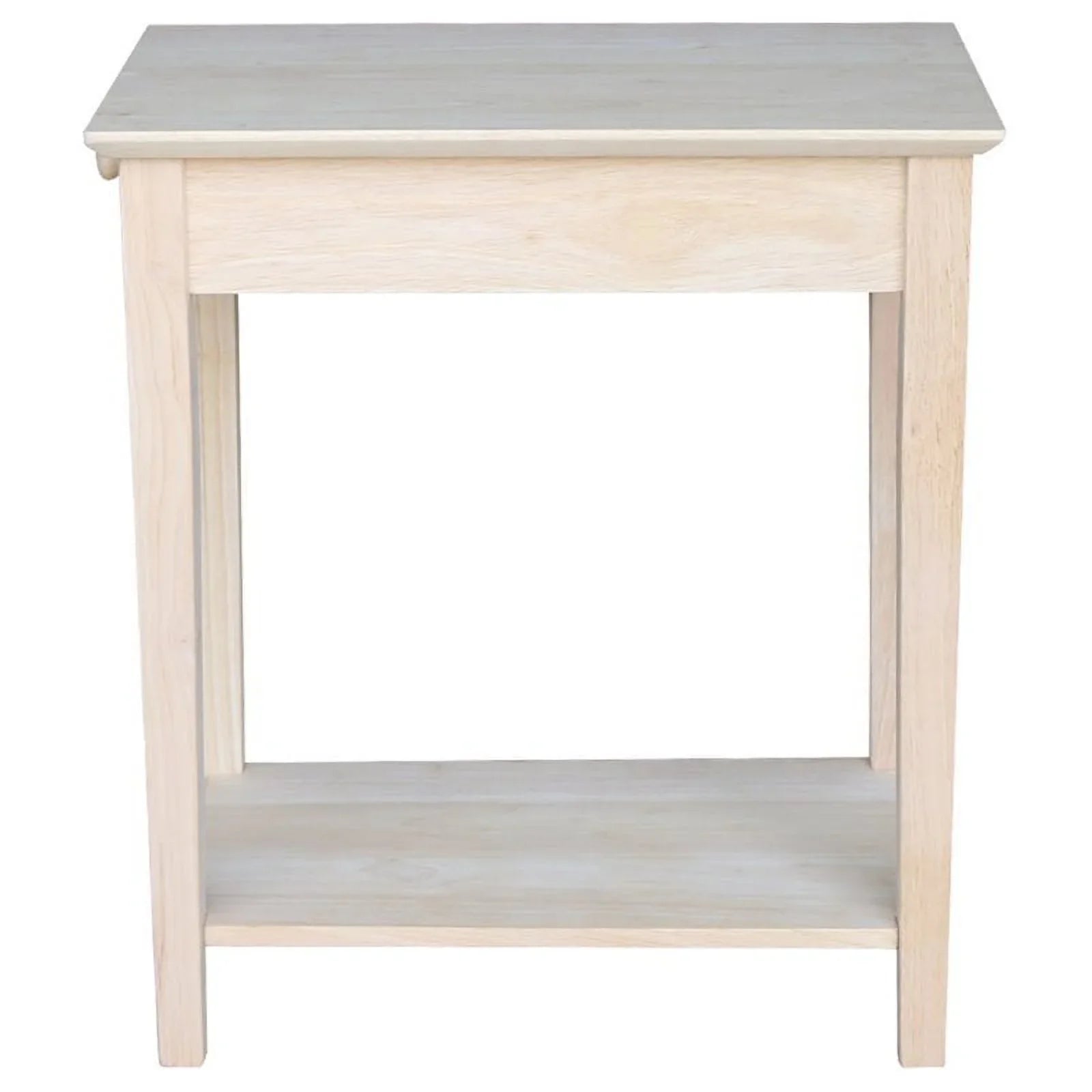 Pemberly Row 1 Drawer Transitional Wood Narrow End Table in Natural