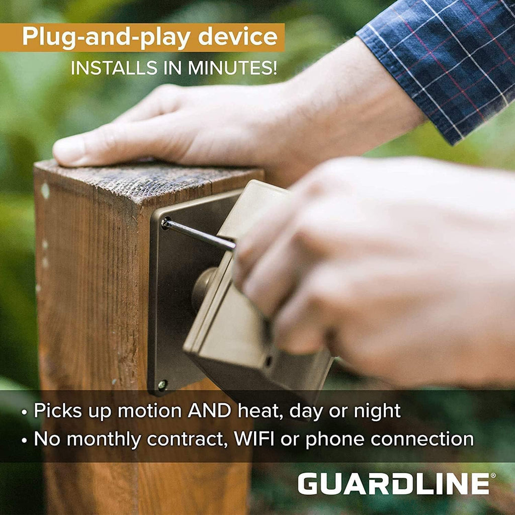 Guardline Wireless Driveway Alarm - Motion Sensor Alarm Set with 4 Sensors and 1 Receiver - 500 Foot Range - Weatherproof, Outdoor Security Alert System for Home & Property﻿
