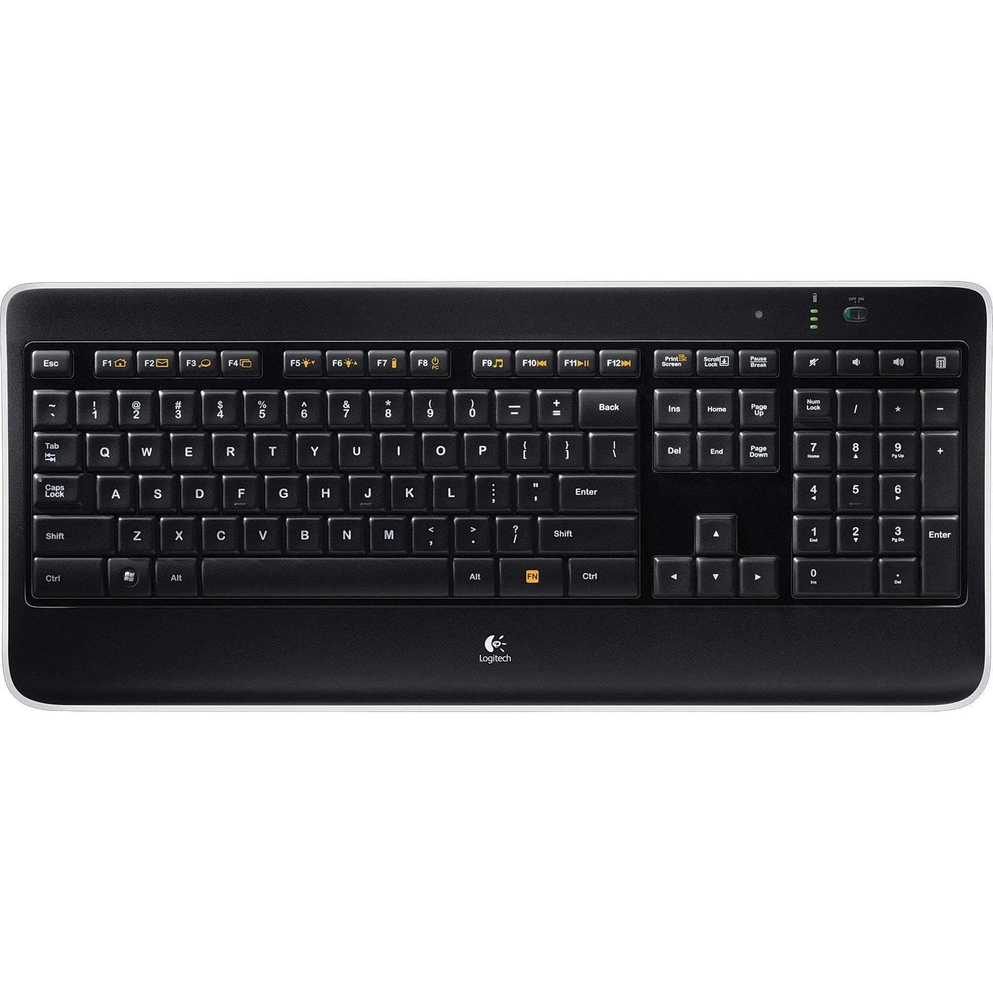 Logitech - K800 Wireless Illuminated Keyboard - Black