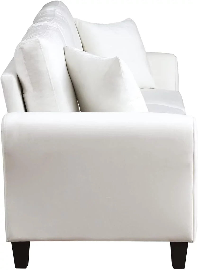 SZLIZCCC Cream Velvet Sofa Three Seater Couch，78 inches Long Sofas,Soft Sitting Sofa，Couches for Living Room, Apartment, Bedroom