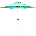 Abba Patio 9-Feet Patio Umbrella Outdoor Market Table Umbrella with Push Button Tilt and Crank, Turquoise Striped