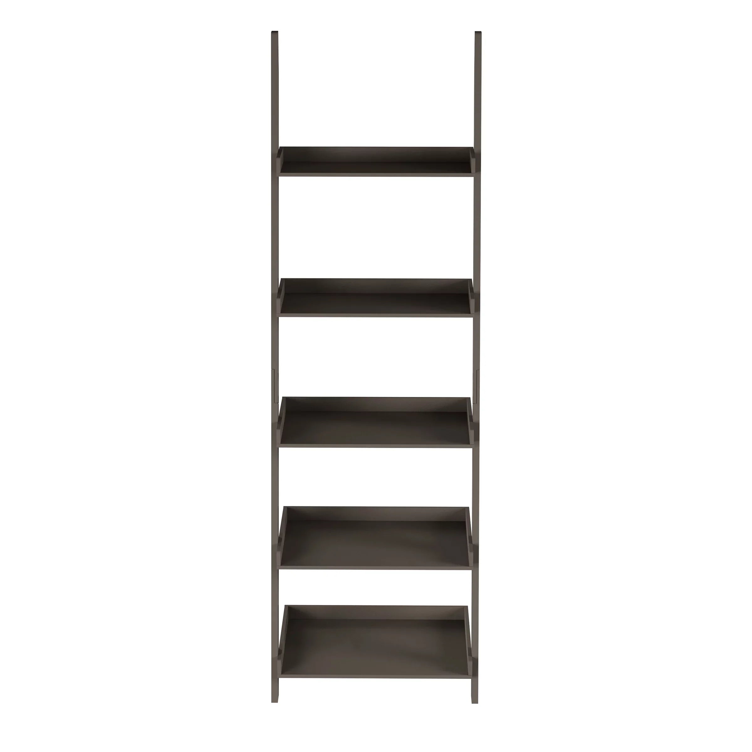 Ladder Bookshelf- 5 Tier Leaning Decorative Shelves for Display-Slate Gray Shelf Stand-Living Room Bathroom & Kitchen Shelving by Lavish Home