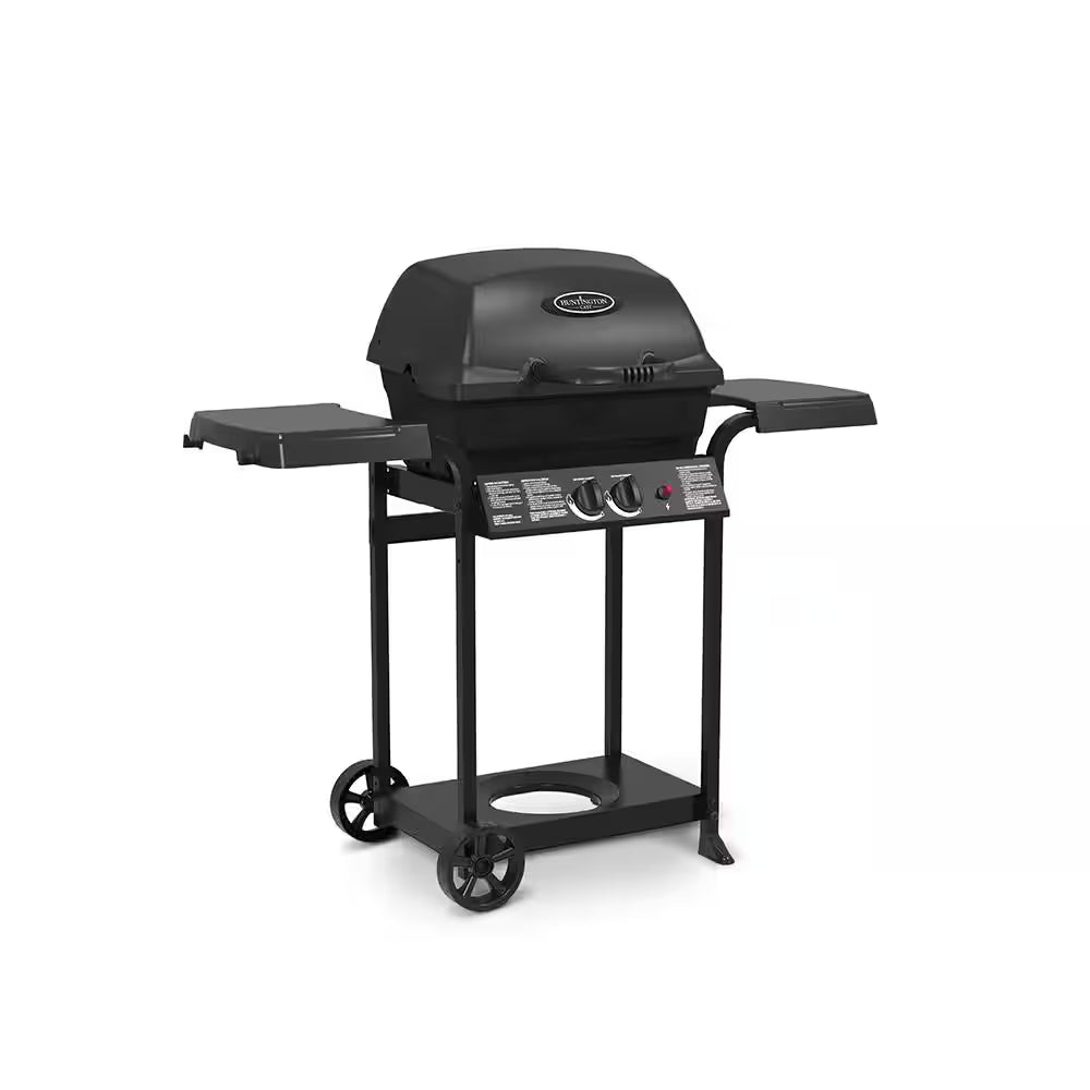 Huntington 2-Burner Cast Aluminum Propane Gas Grill in Black
