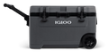 Igloo Overland 72 Quart Ice Chest Cooler with Wheels, Gray (31 x 18 x18)