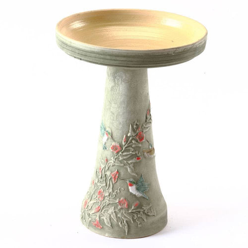 Burley Clay Hummingbird Bird Bath Set