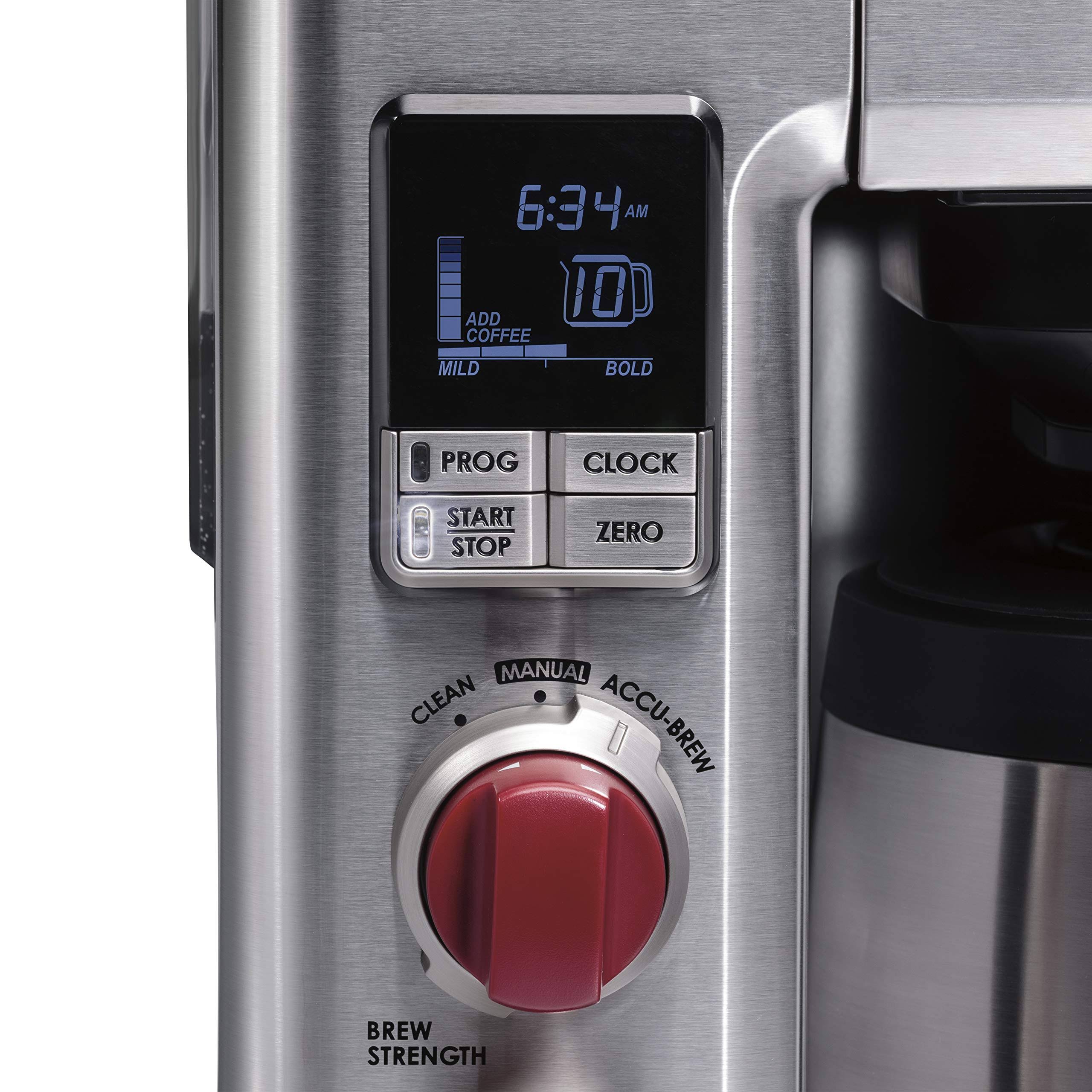 Wolf Gourmet - 10-Cup Coffee Maker with Water Filtration - Stainless Steel/Red Knob