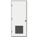 Steves u0026 Sons 24 in. x 80 in. Premium Vented Flush White Primed Right-Hand Outswing Steel Prehung Front Door with 4-9/16 in.