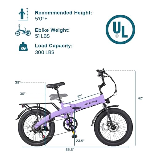 Folding Electric Bike for Adults, 20×3.0 Fat Tire Electric Bicycle, 374.4Wh Battery Ebike, 20MPH Electric Cargo Bike with LCD Color Display & 6 Speed Gears (Fits for 5'0+)