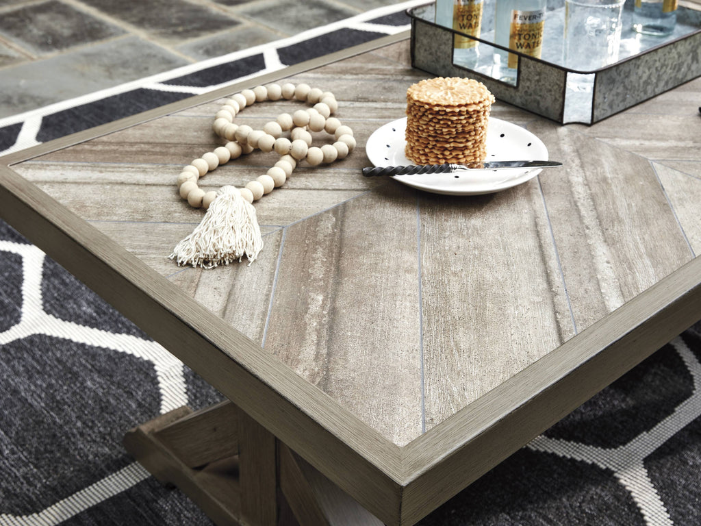 Beachcroft Rectangular Cocktail Table - Beige - Outdoor by Ashley